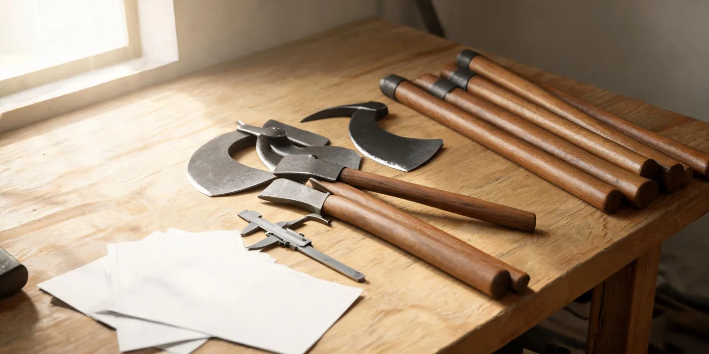 Hand-tool samples laid out for procurement review